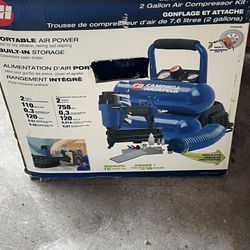 2 Gallon Air Compressor Kit W/ Nail Fun