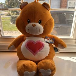 WT Tenderheart Orange Care Bears Cuddle Pillow Vintage Rare 28” 2002