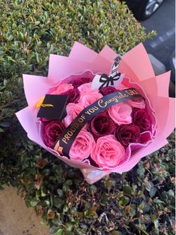Graduation bouquet artificial roses gift