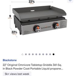 Blackstone 22” Tabletop Griddle – Portable Propane with Stand & Carry Bag 🔥