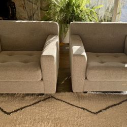 Pair of Gus Modern “Jane” Lounge Chairs - Excellent Condition 