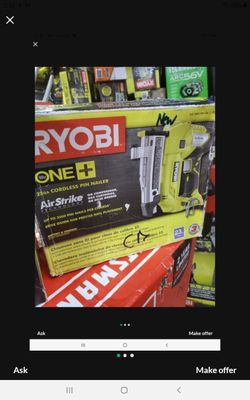 RYOBI 18V CORDLESS 23GA PIN NILER TOOL ONLY LIKE NEW