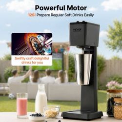 Milkshake Machine, 375W Milkshake Maker Mixer, Single Head Drink Mixer Blender M