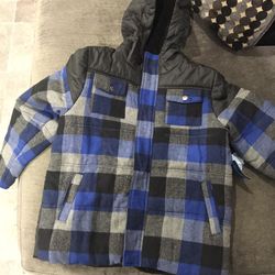 Boys Size 14/16 Plaid Coat