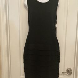 Calvin Klein New Wool Blend Knit Black Dress