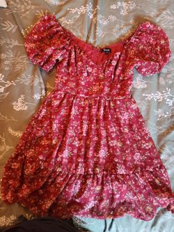 Short Red Floral Dress