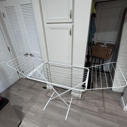 Foldable Metal Drying Rack – White Laundry Air Dry Rack