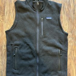 Patagonia Men's Better Sweater Fleece Full Zip Vest Brown Like New Size Medium