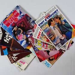 Lot Of 10 Crocheting Knitting Needle Craft Magazines Patterns Vintage
