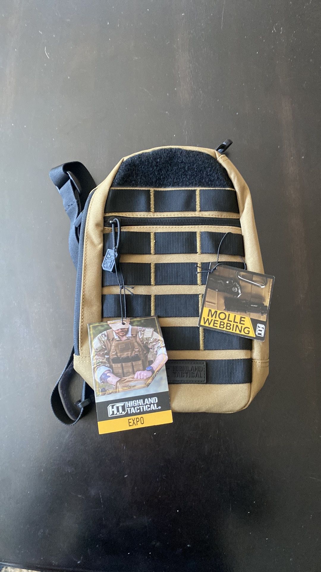 (NEW) Highland Tactical EXO Sling Bag Tan/Black