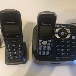 Nice used Panasonic KX-TG6541 Base Station  with 2 Handsets w batteries, adaptor