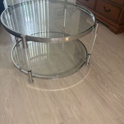 Modern Two-Tiered Tempered Glass Coffee Table