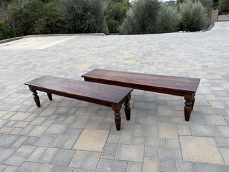 Cost Plus World Market Rustic Wood Dining Benches – Pair  $275 OBO