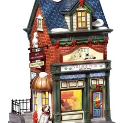  Original Snow Village "Village Pets - Sales & Service" lighted building,