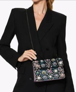 Kurt Geiger Jeweled Leopard Patchwork Shoulder Bag