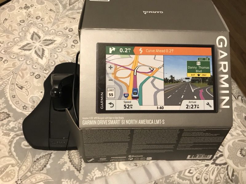 Garmin - DriveSmart 61 LMT-S 6.95" GPS with Built-In Bluetooth, Lifetime Map Updates and Traffic Updates Black Sale in Irving, TX - OfferUp