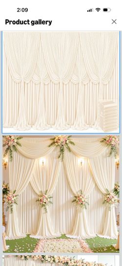 8 Panels Champagne Backdrop Curtains for Wedding Party Wrinkle Free Backdrops Curtain Drapes Fabric Decorations Photo Back Drop Cloth for Baby Shower 
