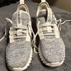 Adidas white + grey trainers 