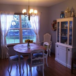 Antique Table, 2 Chairs & Bench