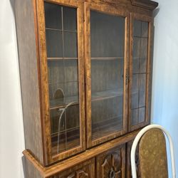 FREE Dining Room Table And Hutch With Eight Chairs
