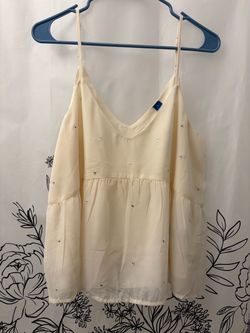 New. Old Navy Cream Rhinestone Spaghetti Strap Cami Top