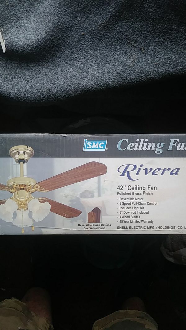 Smc Rivera Polished Brass Ceiling Fan 42 In For Sale In Hoquiam