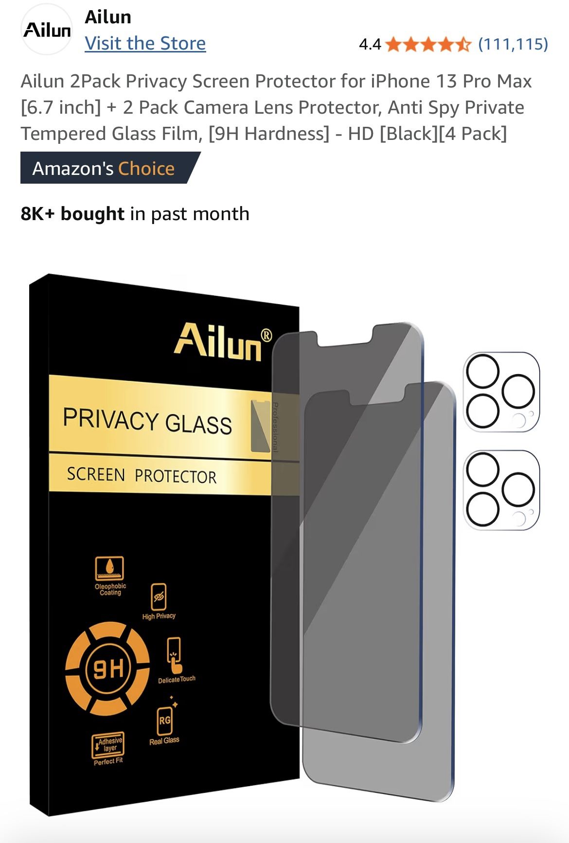 Privacy glass protector iPhone 13 Pro Max