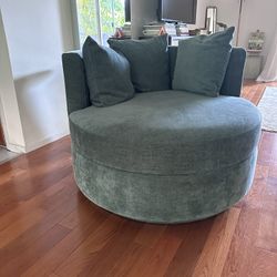 World Market Rico Oversized Upholstered Swivel Chair