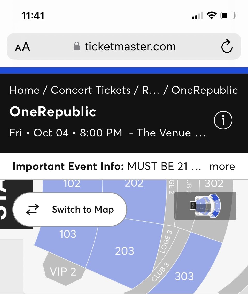 One Republic Oct. 4th @ thunder valley