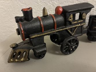22” Long Vintage 4 Piece Cast Iron Collectible Train Set!