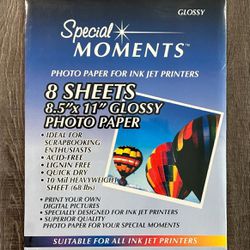 New Special Moments Glossy 8.5x11 Photo Paper Pack