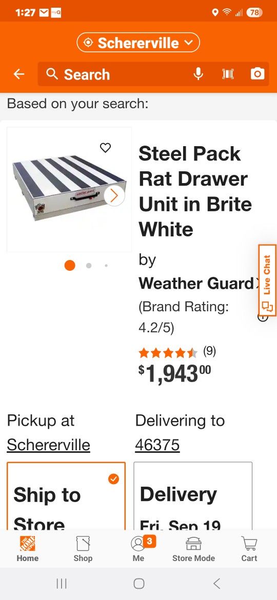 BRAND NEW WEATHER GUARD 308-3 STEEL PACKRAT DRAWER UNIT