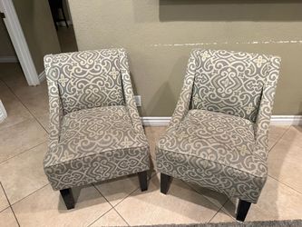 Set of 2 Target Threshold Accent Chairs - Gray Geometric Pattern