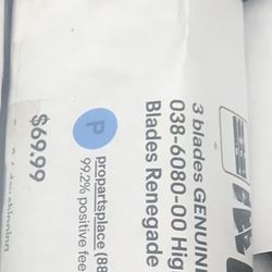 GENUINE Bad Boy 038-6080-00 High Lift Fusion Blades Renegade Rouge 61"
