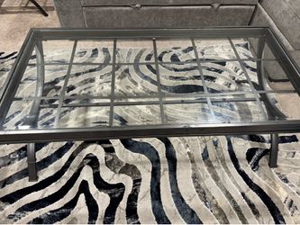 Modern Glass & Metal Coffee Table