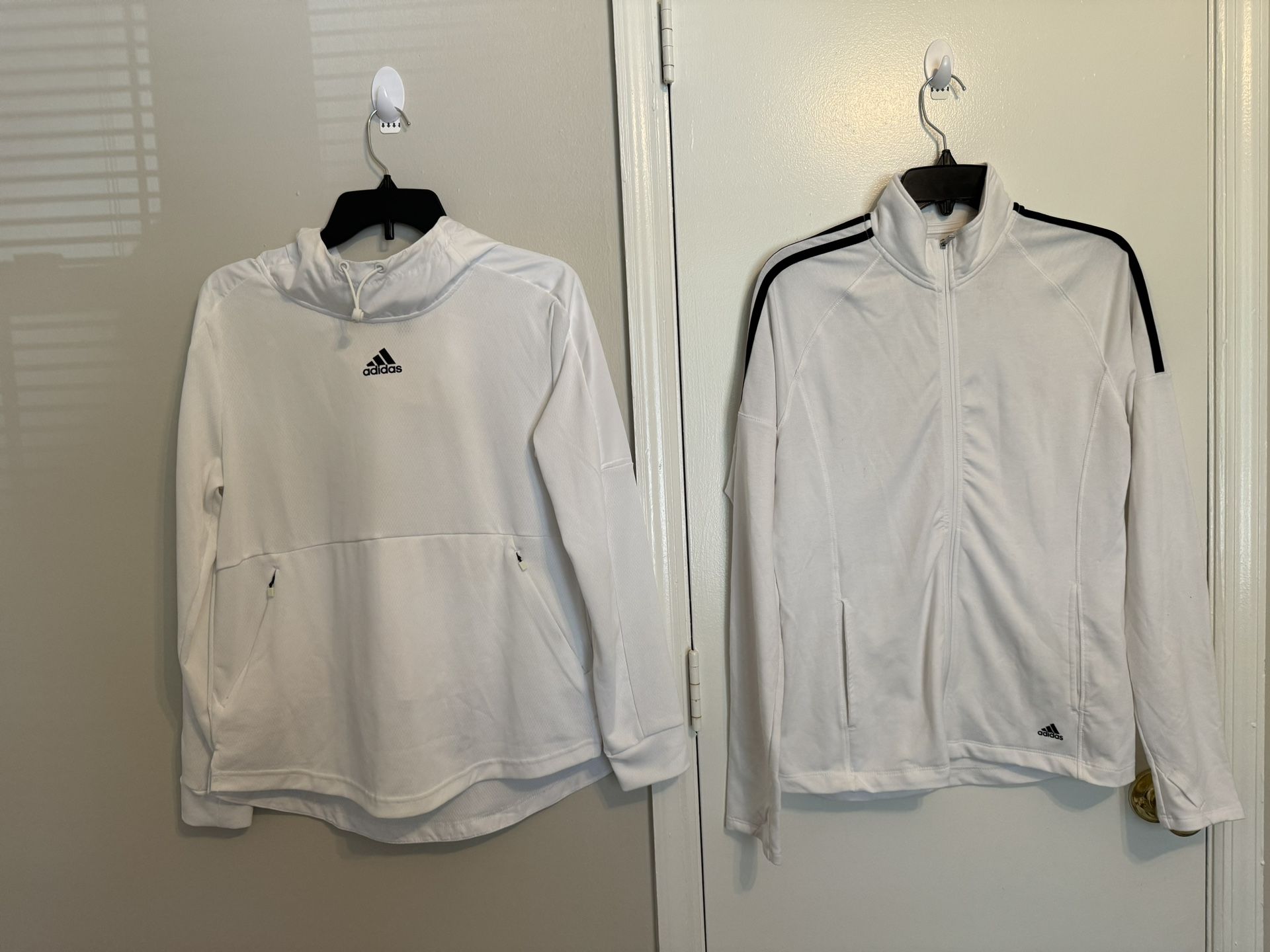 Adidas White Track Jackets Women Size Medium
