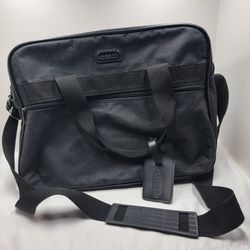 Vintage Jaguar Black Messenger Bag Tote Shoulder Zipper Laptop Carry On 16 x 12