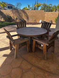 Outdoor Wood Patio Table and Chair Set