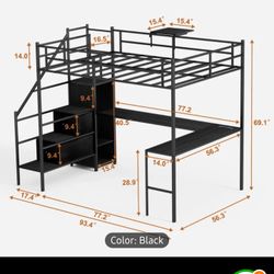 Full Size Metal Loft Bed