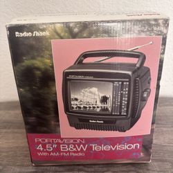 New Radio Shack Portavision TV 4.5” w/ AM FM Radio - Vintage