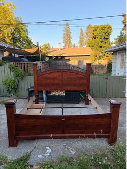 California King bed frame with storage drawers