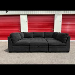 Thomasville Tisdale Modular Sectional Couch Sofa With Storage Ottoman 