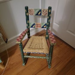 Hand Painted Kids Size Rocking Chair 