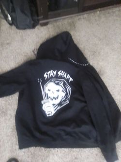 Stay Sharp Skull Graphic Black Hoodie