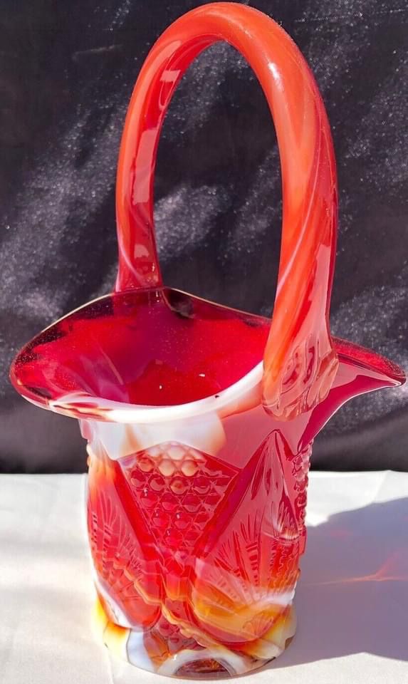 Fenton Art Glass For Levay Hard To Find Slag Basket! 