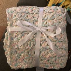 Homemade Soft Pastel Colored Crib Blanket