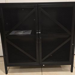 2 Door Accent Cabinet, Metal Storage Cabinet