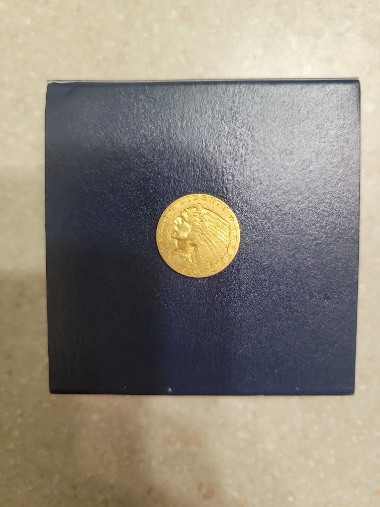 1910 Indian Head $2.5 Gold Coin. AU