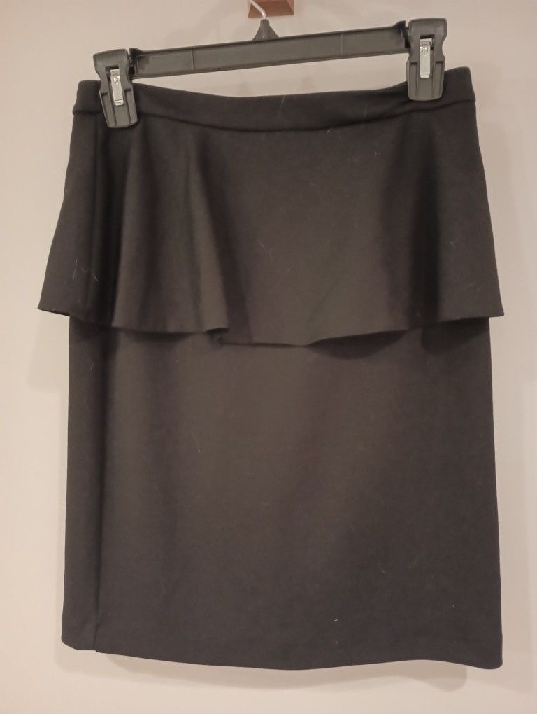 Cynthia Rowley Black Poplum Pencil Skirt Sz 4