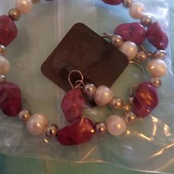 Three Piece Purple Howlite Jewelry Set New